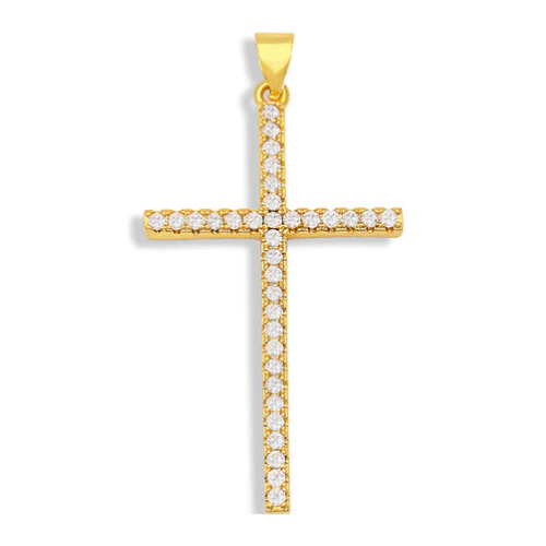 kruis met gouden diamanten hanger