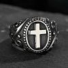 christelijk kruis stalen ring