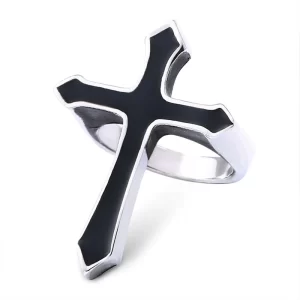 christelijke kruis ring metaal