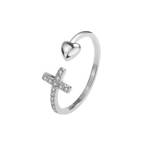 christelijke ring met kruis in reliëf