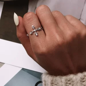 zilveren christelijke kruis ring