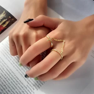 christelijk kruis dubbele vinger ring