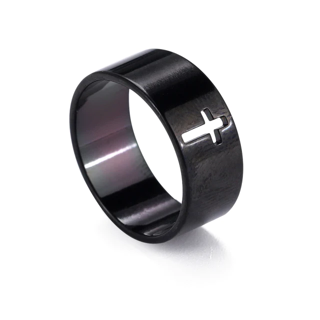 christelijke ring eenvoudig kruis