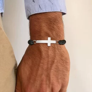 heren armband met christelijke stenen