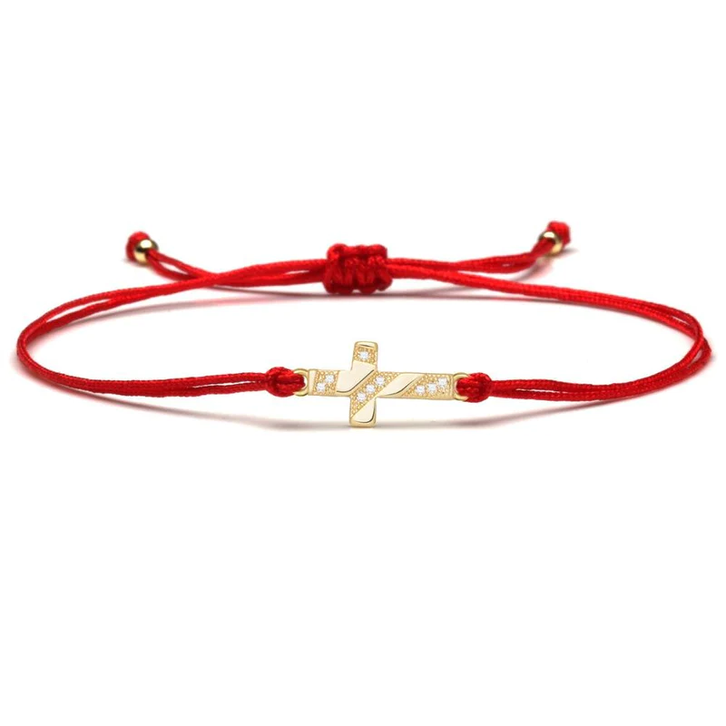 christelijke koord armband met kruis