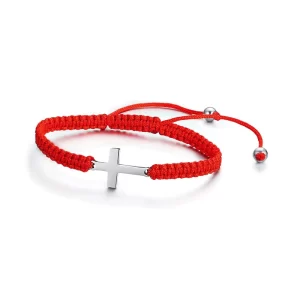 rode gevlochten christelijke armband